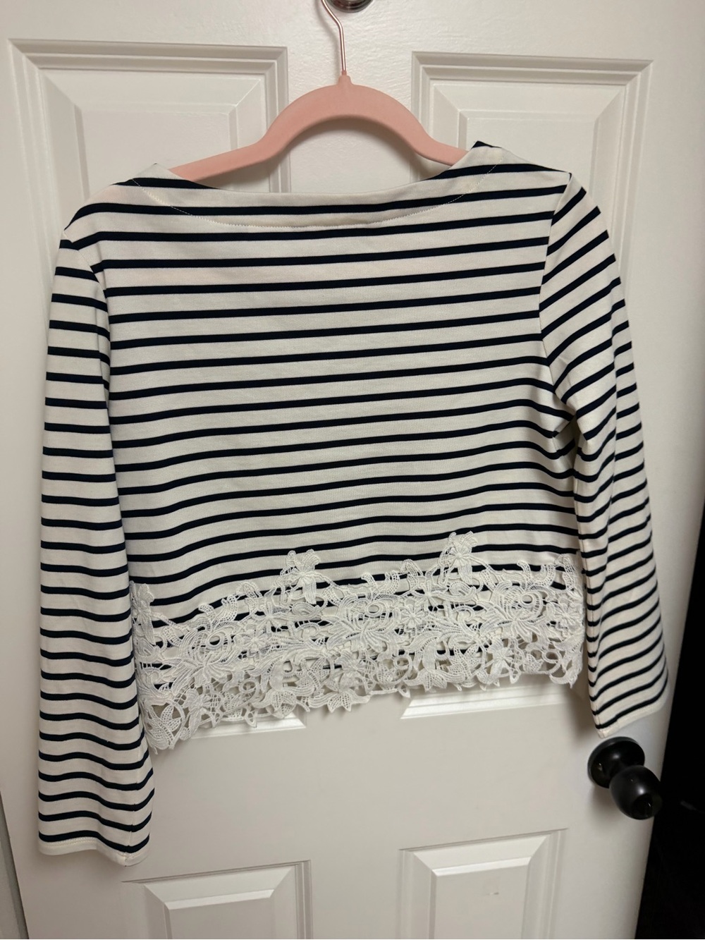 Veronica Beard Hovey Striped Lace T-Shirt Size XS - Picture 8 of 9